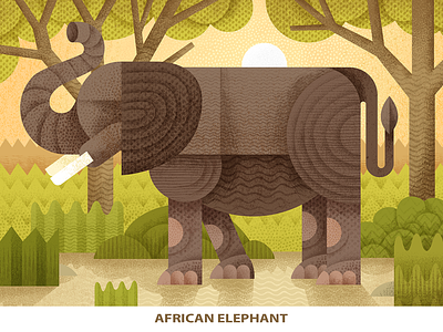 African Elephant africanelephant animal in danger animals art character art characterdesign colorpalette contemporary contemporaryillustration digital digital 2d digitalart digitalillustration digitalpainting drawing elephant endangered endangered animal illustration modernart