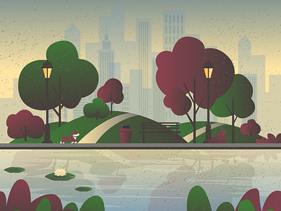 Dog Park 2019 adobe illustrator city design dog park flat design flat illustration illustration landscape park urban urban jungle vector