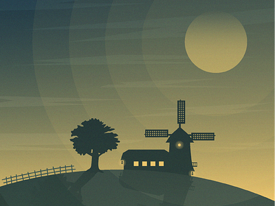 Nautical Dawn Windmill Landscape