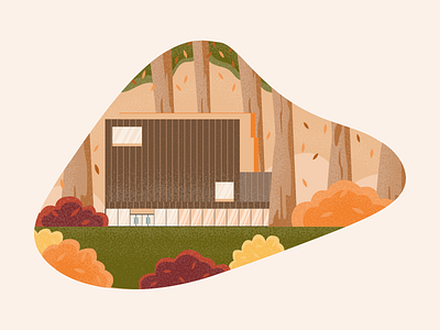 Autumn adobe illustrator building design editorial design flat design illustration landscape vector