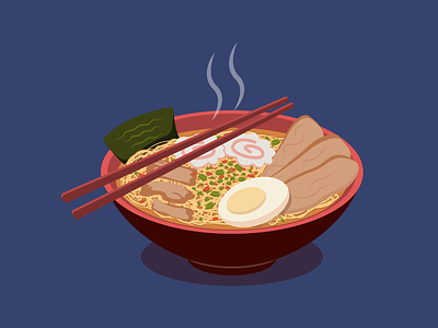 Ramen noodles adobe illustrator design editorial design flat design food food illustration illustration japanese food ramen vector