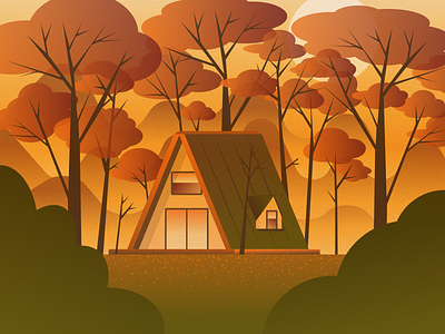 Autumn House Illustration