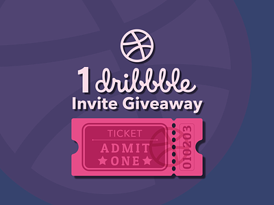 Dribbble Invitation adobe illustrator branding design flat design illustration ticket vector