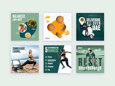 iDiet by Healthbox - UAE - Social Media Posts branding creative design diet graphicdesign healthy socialmedia