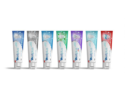 Wellplus Toothpaste Packaging design graphicdesign logo packaging packagingdesign vector