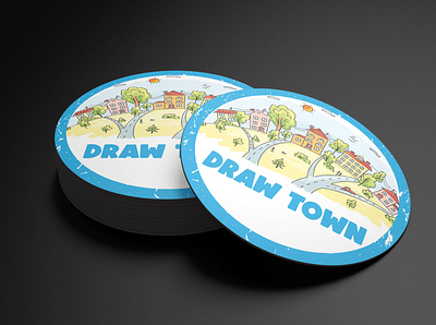 draw town badge design design illustration invitation cards label and box design label design label mockup logo product design retro badge sticker design