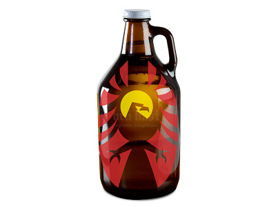 Brü Hast growler mockup beer eagle growler red yellow