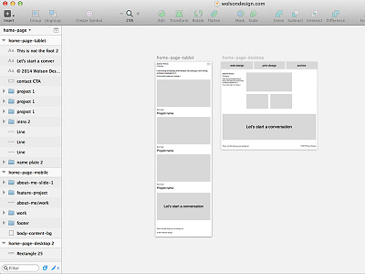 portfolio redesign round 2 — homepage wireframe