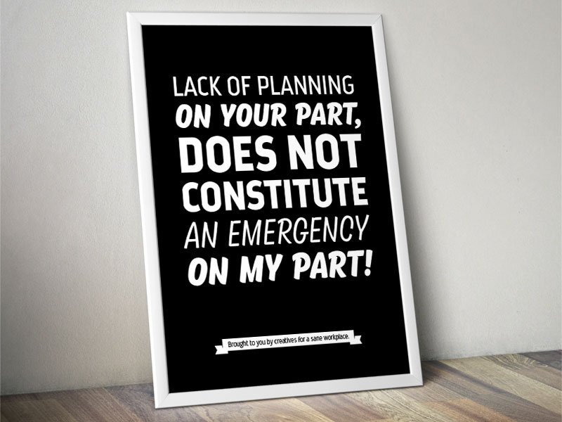 Lack of planning black inspiration lettering minimal poster print quote script simple type typography white