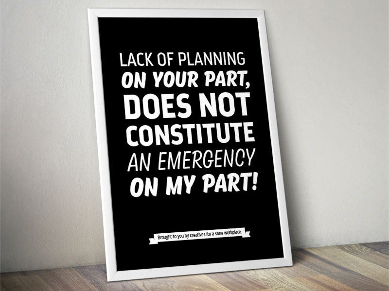 Lack of planning