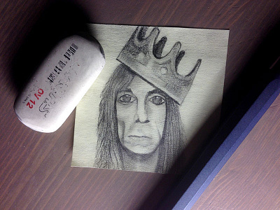 Post It portrait - Iggy Pop asps asps16 crown drawing illustration pencil portrait practice sketch