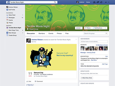 Terrible Movie Night - Facebook graphics branding event facebook movie night terrible ui vector