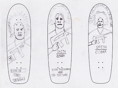 final sketches - I'm board 6 art cobra drawing graphic illustration im board 6 imboard6 movie skate skate deck skateboard sketch