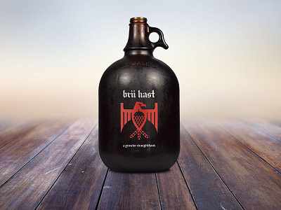 Brü Hast growler beer branding brandmark eagle growler hops logo logotype