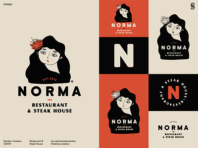 NORMA restaurant & steak house | Brand Identity brand design brand identity branding illustration logo logodesign logotype vector