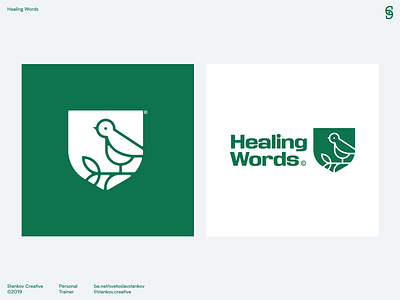 Healing Words bird bird logo brand design brand identity branding flat design identity identity branding identity design logo logos logotype vector