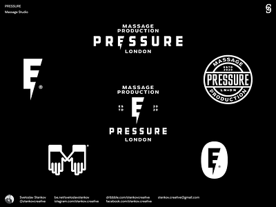 Pressure London brand design branding logo logodesign logodesigner logomaker logomark logos logotype london massage pressure