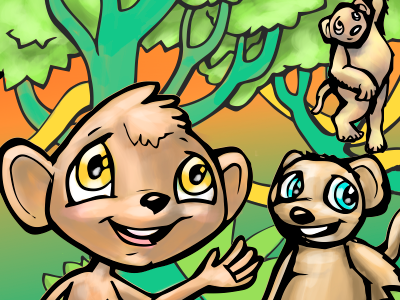 Monkey see! animal books character children childrensbooks cute drawing illustration kids monkey photoshop
