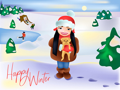 Winter illustration winter вектор дизайн