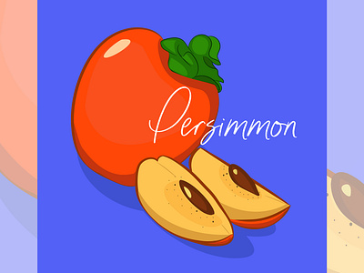 Persimmon fruits illustration vector вектор дизайн