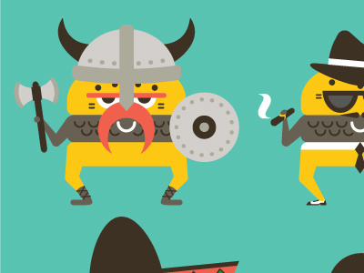 Halifax Burgers Personified burgers characters viking