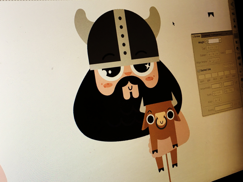 Pre felting viking felt illustrator character design