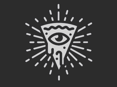 Conspiracy pizza identity proposal all seeing eye branding identity logo pizza restaurant