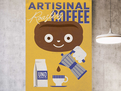 coffee poster fun coffee illustration mockup poster