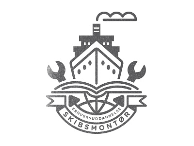 Skibsmontoer logo ship ships engineer