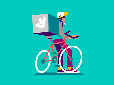 Rider character deliveroo illustration vector