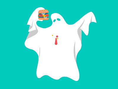 Ghost burger food ghost halloween halloween design spooky