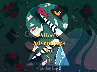 Alice's Adventures In Wonderland Illustration movie poster illustration poster art