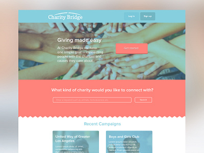 Charity Bridge Landing Page charity ui website