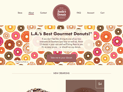 Sadie's Donuts - Landing Page donuts e commerce landing page website