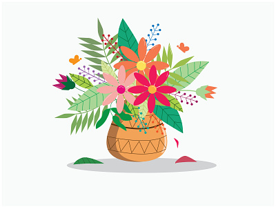 Flowr Vase design illustration vector