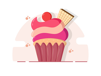 Cupcake adobe illustrator art design drawing flatdesign graphic design illustration vector