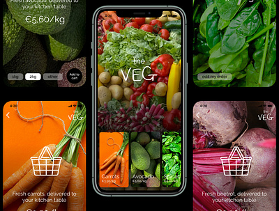 E-Commerce mobile app app app design application creative design delivery e commerce eat ecommerce ecommerce app ecommerce design ios order product ux ui vegetables