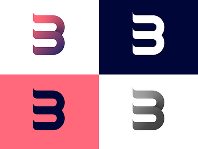 B Logo dribbble fade logo typography vector