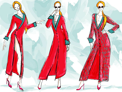 Fashion sketch dress fashion illustration vector