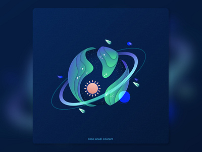 The Alien Planet design galaxy gradient icon illustration illustrator minimal universe vector