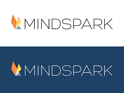 New Mindspark Interactive Network Company Logo blue corporate geometry logo logo design redesign typography