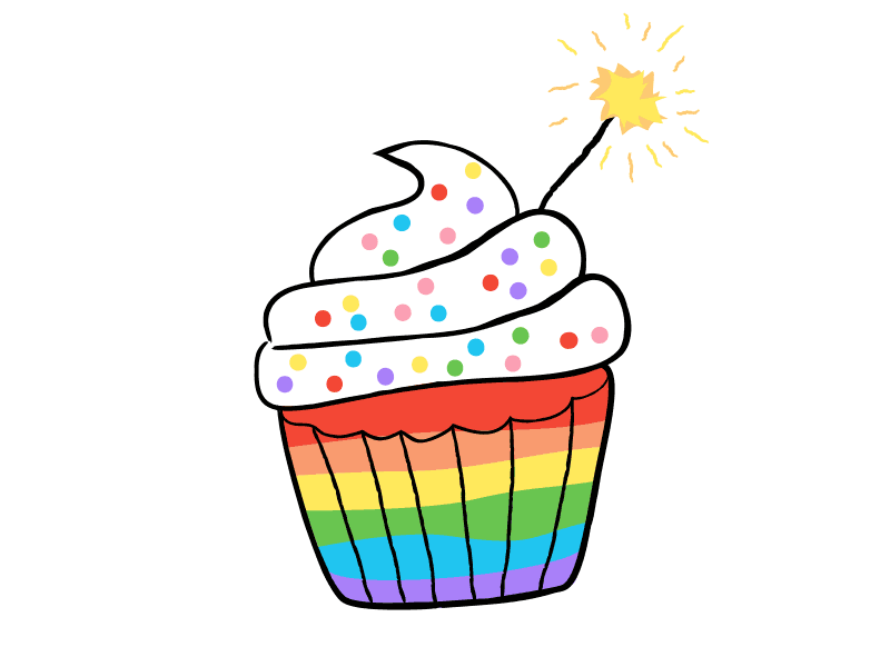 Rainbow Cupcake animation app color cupcake gif rainbow