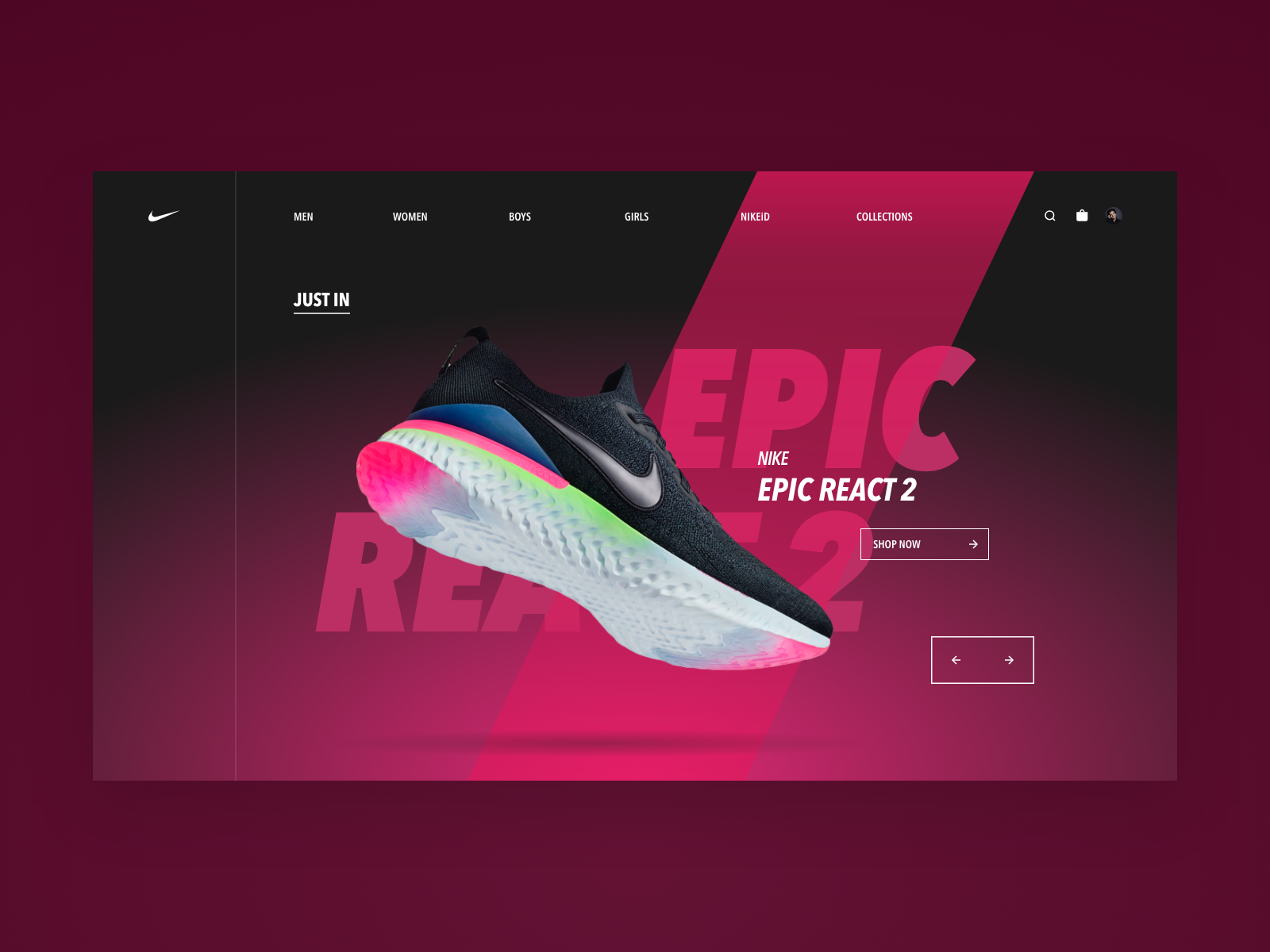 Nike Landing page concept by Tomi Mäkelä on Dribbble