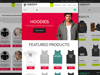 Ambitious Custom Printing Web Design design ecommerce shopify web web design
