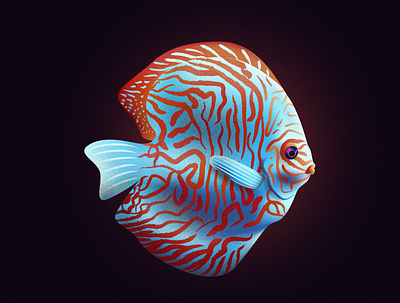 Hypnotic Discus Fish fish fishes illustraion illustration illustrator noise noise shadow series shadow vector