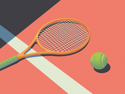 Tennis Vibes ball illustraion illustration illustrator noise noise shadow tennis vector