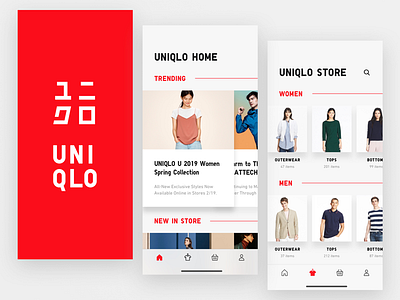 Uniqlo E-Commerce App Exploration app ecommerce fashion interaction iphone iphonex mobile redesign ui uniqlo