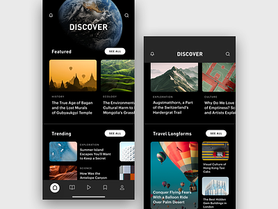 News App – Discover Section