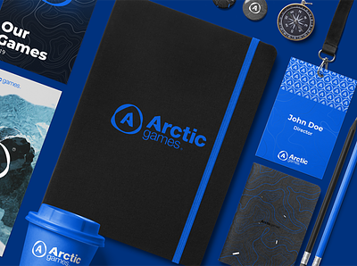 Arctic Games on Behance adventure arctic blue branding concept design designer game studio games graphic icon logo minimal simple design