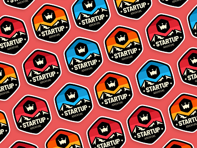 Starup Adventure - Hiking Stickers branding crew hiking illustration ministry startups sticker sticker design sticker mule stickermule stickerspub